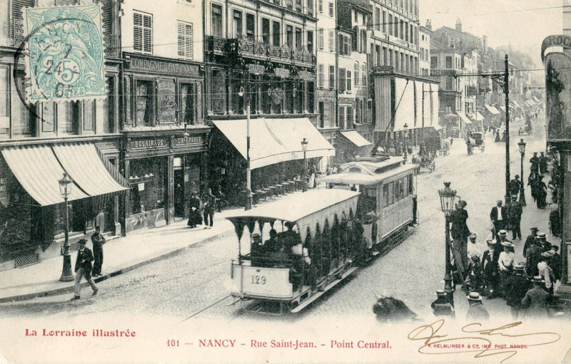 Carte postale ancienne Nancy - Rue Saint-Jean - Point Central