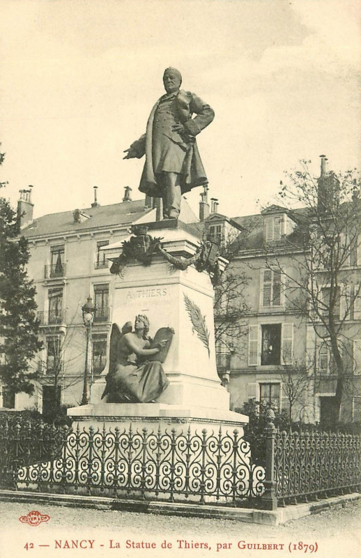 Carte postale ancienne Statue Thiers, Nancy (carte postale Royer)
