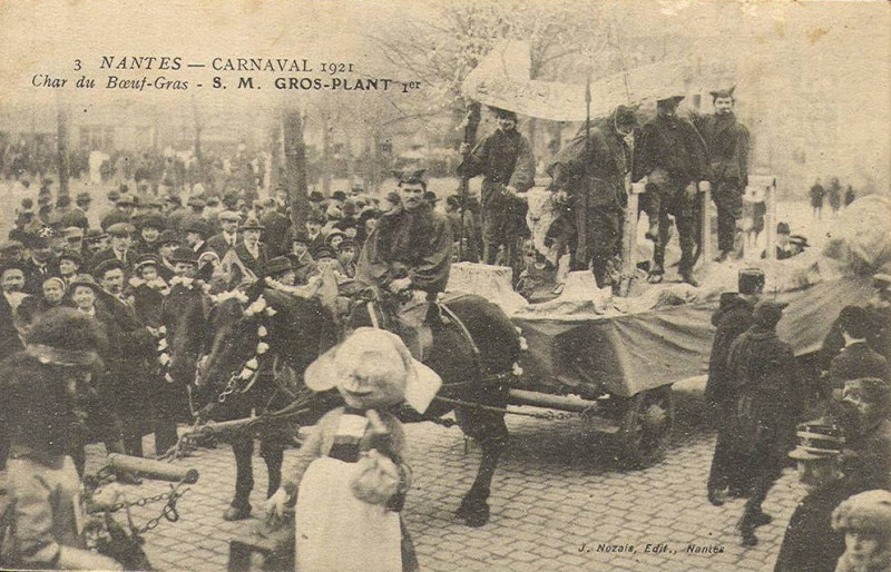 Carte postale ancienne Boeuf Gras - Nantes 1921