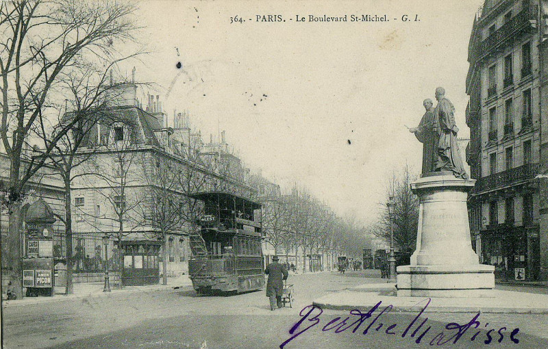 Carte postale ancienne Gi 364 - Paris - Le Boulevard St-Michel
