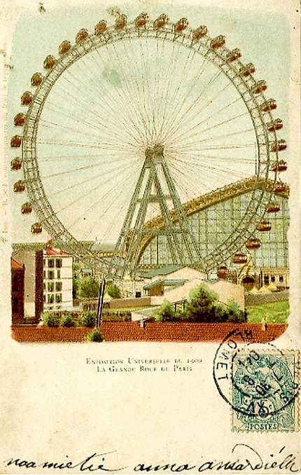 Carte postale ancienne Exposition Universelle de 1900 - La Grande Roue de Paris à Paris 15e