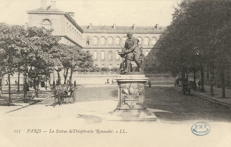 Carte postale ancienne La statue de Théophraste Renaudot - Paris CIPA0817