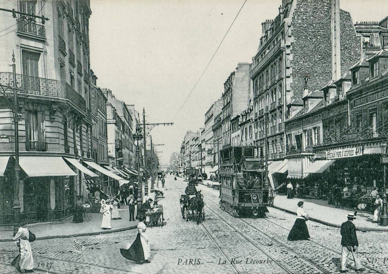 Carte postale ancienne La Rue Lecourbe à Paris 15e