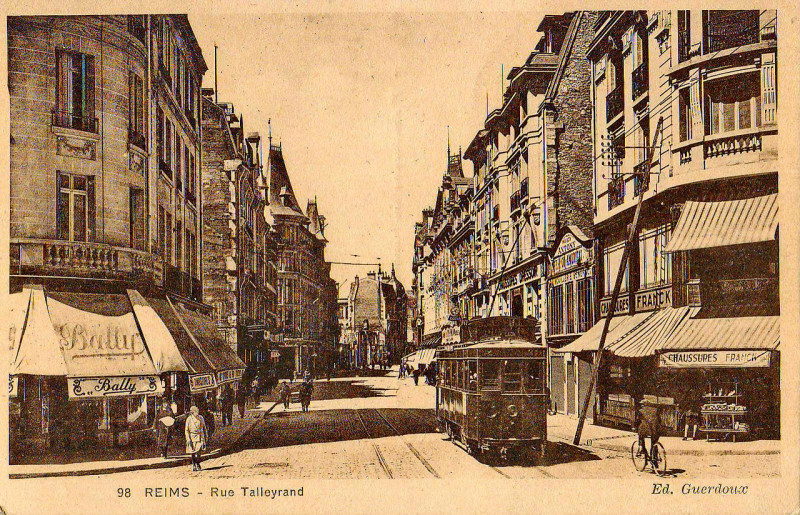Carte postale ancienne Guerdoux 98 - Reims - Rue Talleyrand