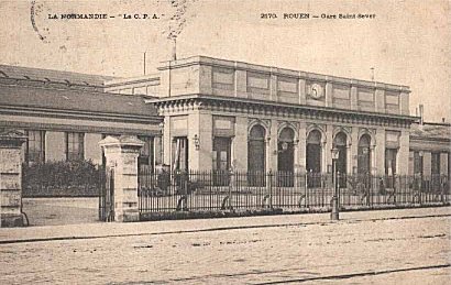 Carte postale ancienne Gare Saint-Sever à Rouen