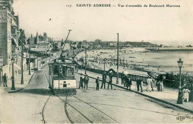 Carte postale ancienne Eld 117 - Sainte-Adresse - Vue d'ensemble du Boulevard Maritime au Havre