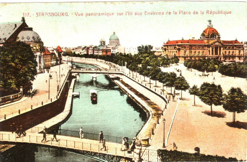 Carte postale ancienne Place de la République - Strasbourg (1)