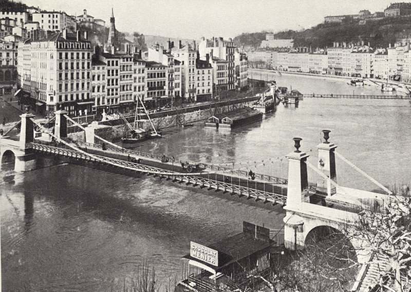 Carte postale ancienne PontLaFeuilléeLyon1900