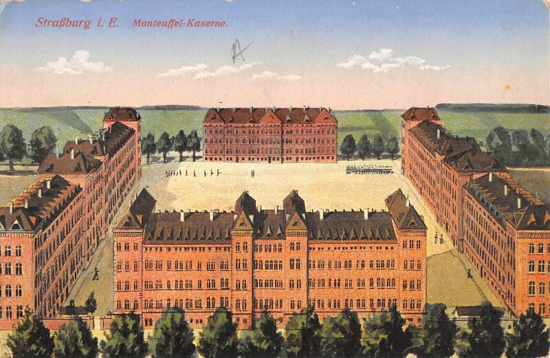 Carte postale ancienne Strasbourg Manteuffel Kaserne à Strasbourg