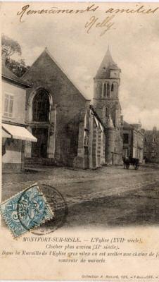 Carte postale ancienne 27-Montfort-sur-Risle-L'église-1904