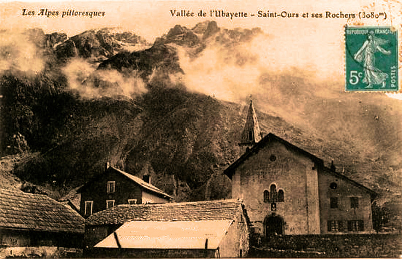 Carte postale ancienne Chapelle Saint-Ours à Meyronnes