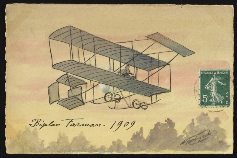 Carte postale ancienne Biplan farman m613mz47b 0 qj72p8351.tiff