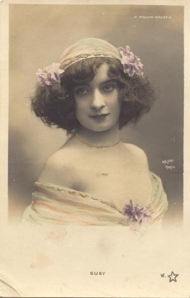 Carte postale ancienne Susy du Moulin Rouge, par Lucien Waléry