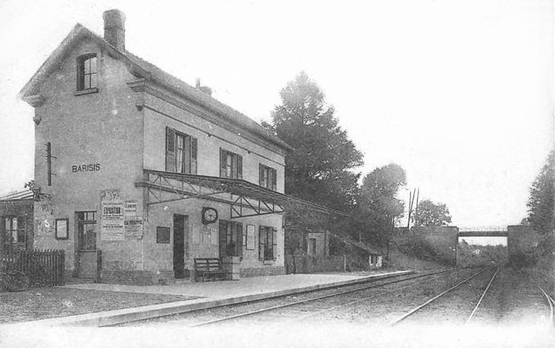 Carte postale ancienne Gare de Barisis 1900 à Barisis-aux-Bois