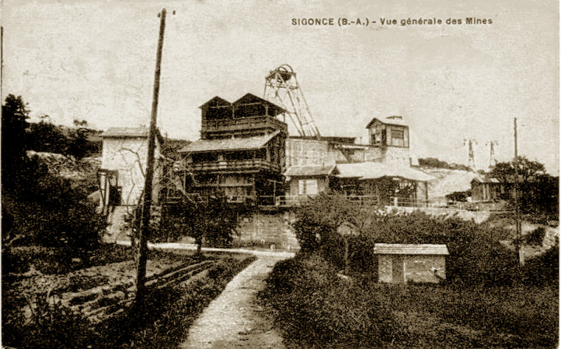 Carte postale ancienne Sigonce Mine de lignite