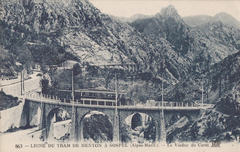 Carte postale ancienne Viaduc du Carréi (1910) Est à Castillon