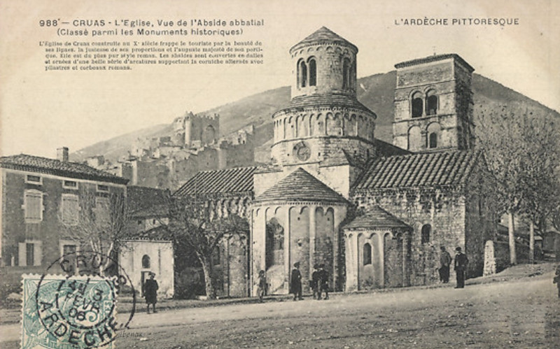 Carte postale ancienne Cruas Eglise abbatiale