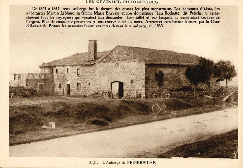 Carte postale ancienne L'auberge de Peyrebeille en 1923