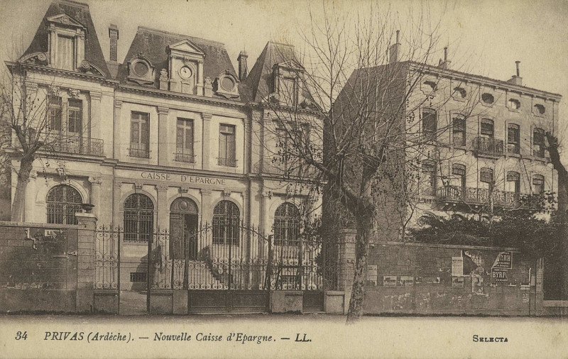 Carte postale ancienne Privas (Ardèche). - Nouvelle Caisse d'Epargne 
