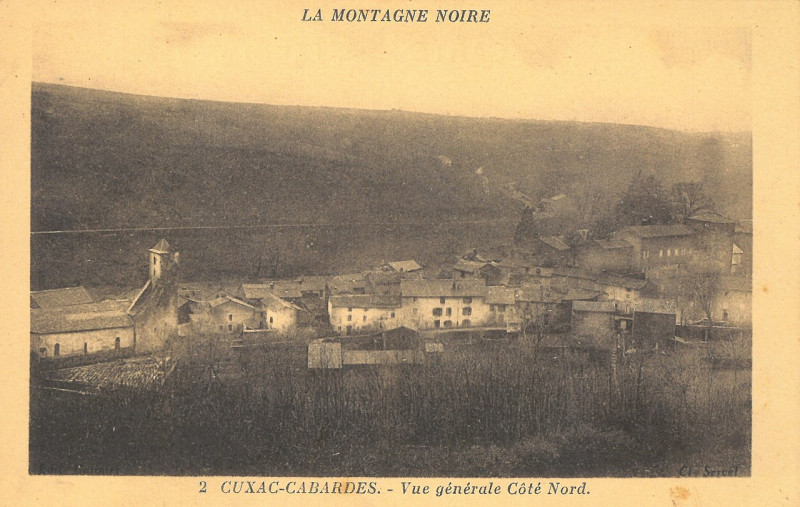 Carte postale ancienne Cuxac Cabardes - Vue générale