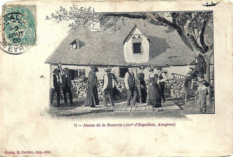 Carte postale ancienne Aveyron - Danse de la Bourée