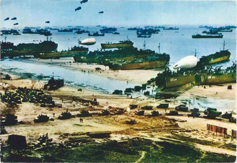 Carte postale ancienne Operation overlord 6 juni 1944 à Saint-Laurent-sur-Mer