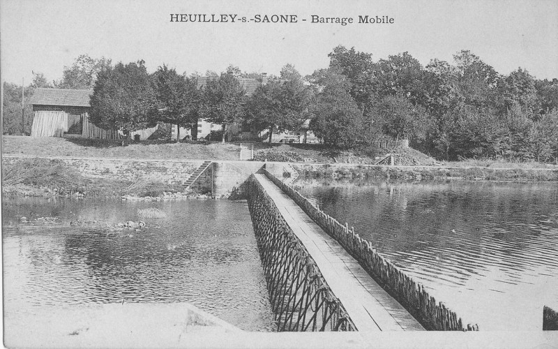 Carte postale ancienne Heuilley-sur-saone barrage mobile 1915