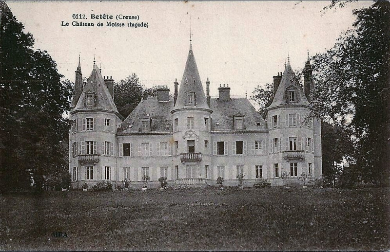 Carte postale ancienne Le Château de Moisse (façade) à Bétête
