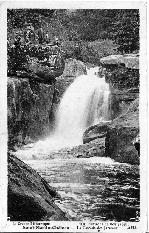 Carte postale ancienne Cascades des jarrauds St Martin Château