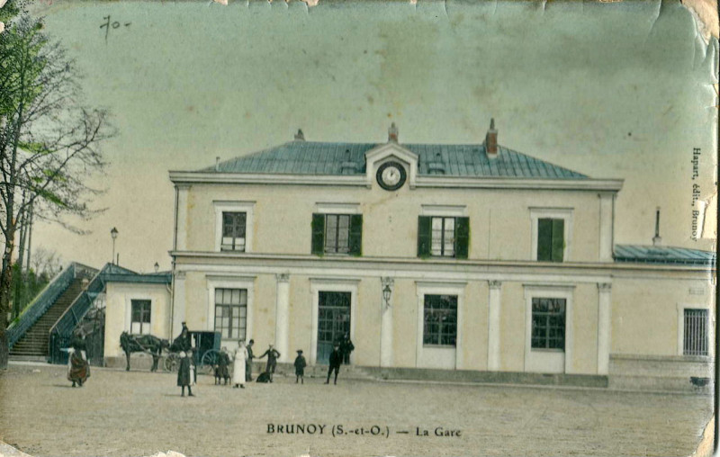 Carte postale ancienne Hapart - Brunoy - La Gare