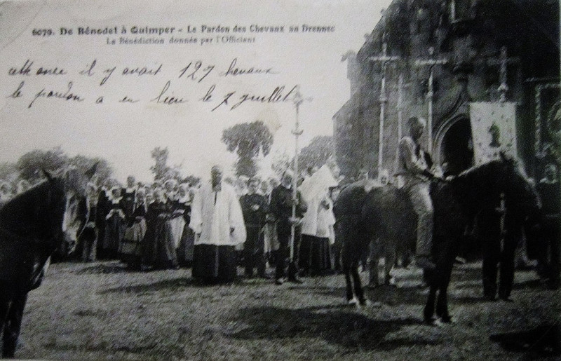Carte postale ancienne 150 Le pardon des chevaux au Drennec à Clohars-Fouesnant