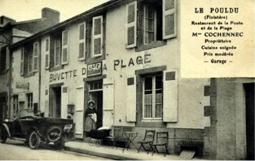 Carte postale ancienne Buvette de la Plage Le Pouldu à Crozon
