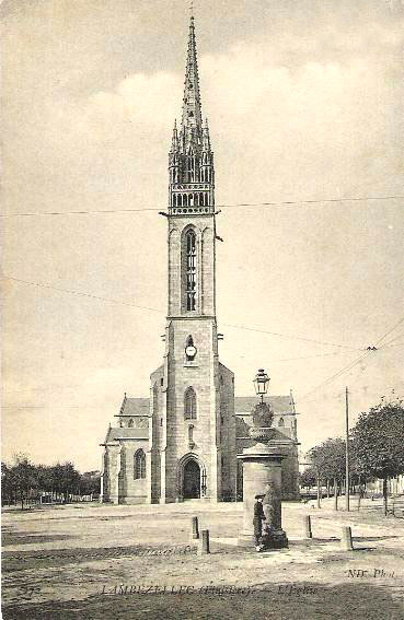 Carte postale ancienne Eglise de Lambezellec à Brest