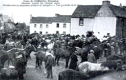 Carte postale ancienne Foire Commana vers 1910 à Commana