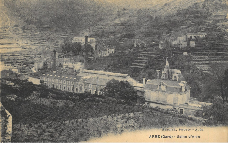 Carte postale ancienne Arre - Usine