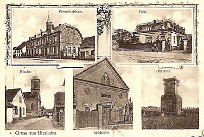 Carte postale ancienne Biesheim Synagoge 16