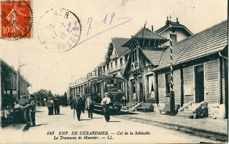 Carte postale ancienne Ll 143 - Env de Gerardmer - Col de la Schlucht - Le Tramway de Munster