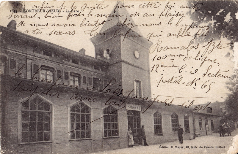 Carte postale ancienne Mayer 1654 - Montreux-Vieux - La Gare à Montreux-Vieux