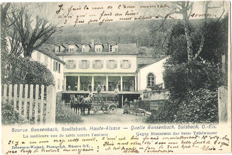Carte postale ancienne Soultzbach-les-Bains - ancienne source Gonzenbach