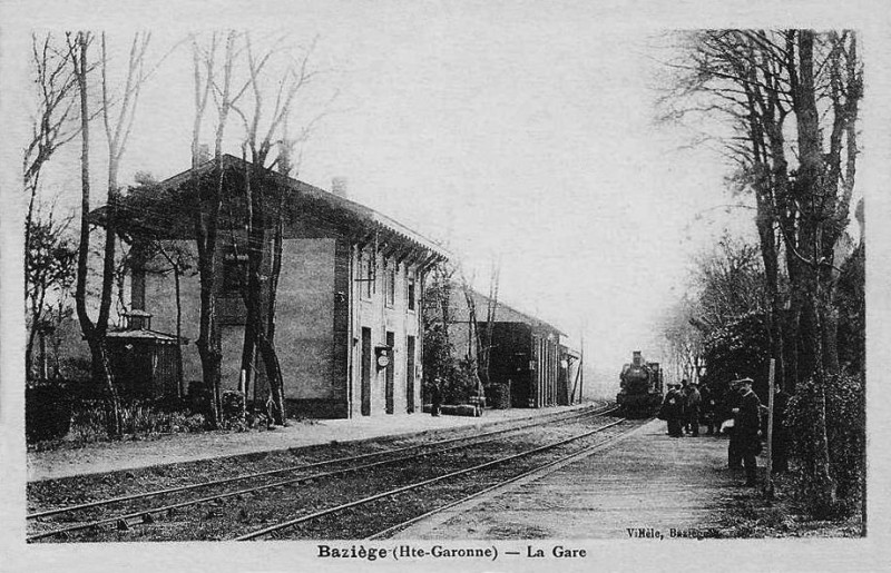 Carte postale ancienne Gare-Baziège-CPancienne