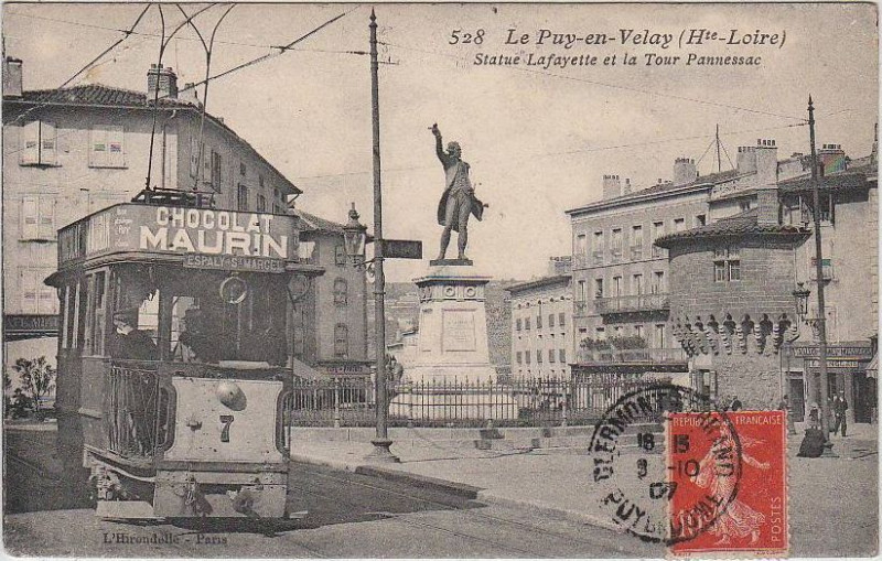 Carte postale ancienne Puy-en-velay tramway 1910 à Pébrac