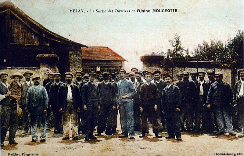 Carte postale ancienne Melay sortie d'usine 50480