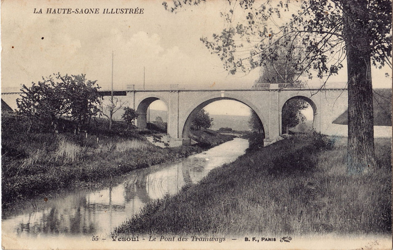 Carte postale ancienne Bf 55 - Vesoul - Le Pont des Tramways
