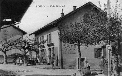 Carte postale ancienne 74-Loisin-café Simon-années 20