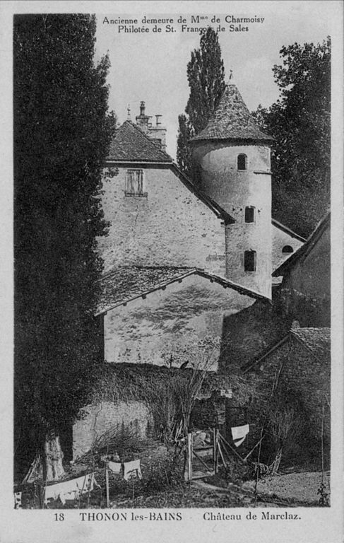 Carte postale ancienne Marclaz Château Ferme à Thonon-les-Bains