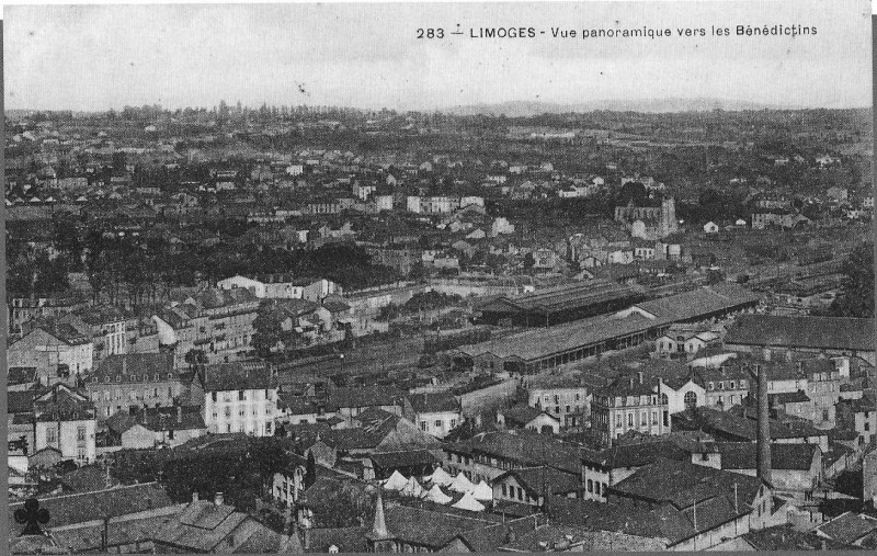 Carte postale ancienne Vue de l'ancienne gare des Bénédictins à Limoges