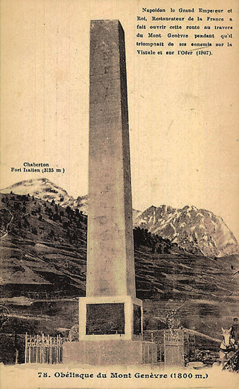 Carte postale ancienne Montgenèvre Obelisque du Mont-Genèvre