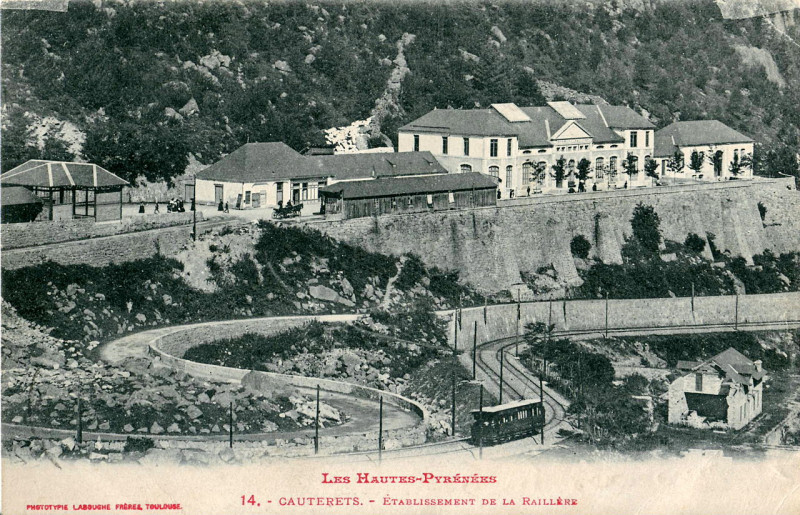 Carte postale ancienne Labouche 14 - Les Hautes Pyrénées - Cauterets - Etablissement de la Raillère