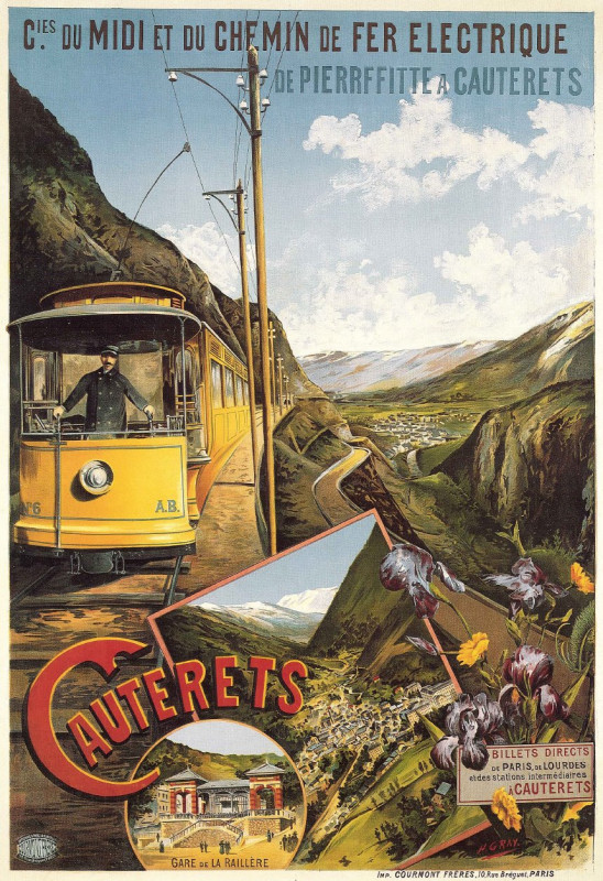 Carte postale ancienne Tram Cauterets