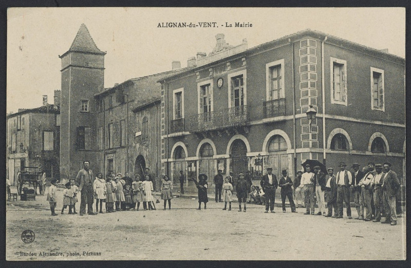 Carte postale ancienne Alignan-du-Vent la mairie - Archives départementales de l'Hérault - FRAD034-2FICP-01143-00001